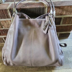 Coach Madison Phoebe  Grey Pebbled Soft Leather Purse 26224 Shoulder Bag *flaw